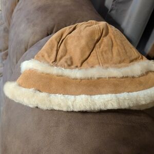 UGG Cream Fur and Brown Interior Hat